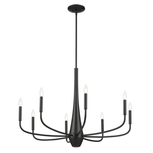 Kichler Deela Chandelier 8 Light in Black Finish Model: 52526BK