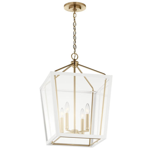 Kichler Delvin Foyer Pendant 4 Light in Champagne Bronze Finish Model: 52619CPZWH
