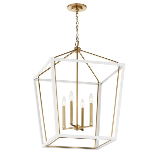 Kichler Delvin Foyer Pendant 4 Light in Champagne Bronze Finish Model: 52620CPZWH