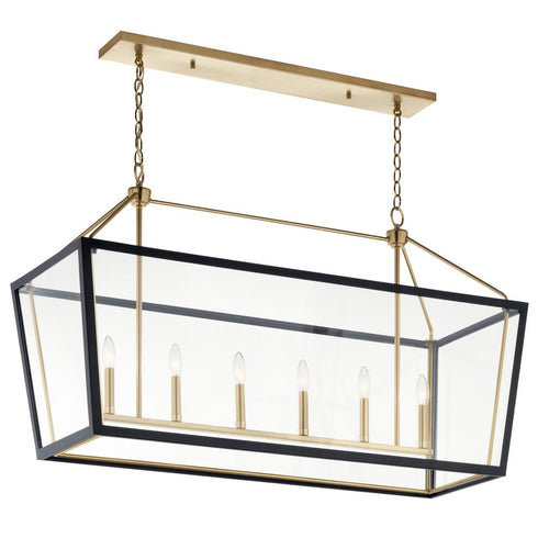 Kichler Delvin Linear Chandelier 6 Light in Champagne Bronze Finish Model: 52622CPZBK