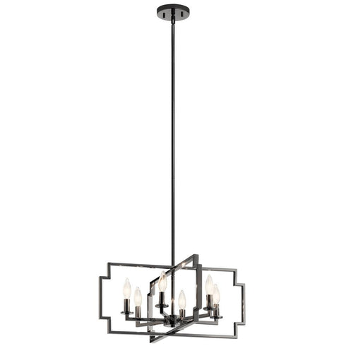 Kichler Downtown Deco 6 Light Chandelie Semi Flush Model: 44128MCH