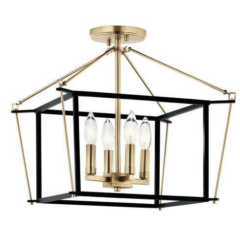 Kichler Eisley Semi Flush Mount 4 Light in Champagne Bronze Finish Model: 52633CPZ