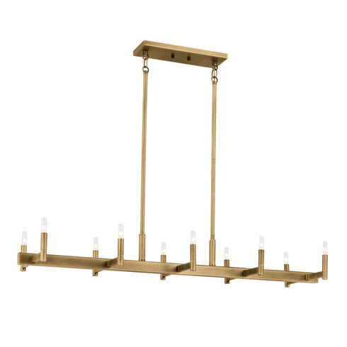 Kichler Erzo 50 Inch 10 Light Linear Chandelier In Model: 52614BK