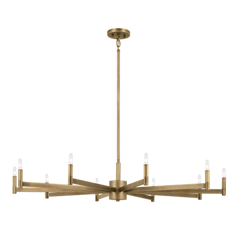Kichler Erzo Chandelier 10 Light in Natural Brass Finish Model: 52613NBR