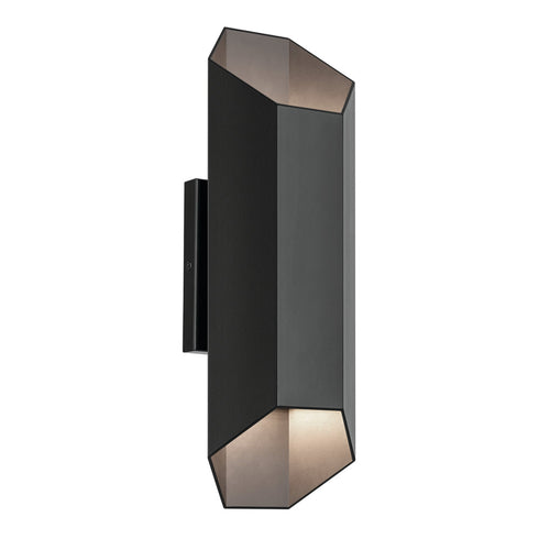 Kichler Estella Outdoor Wall 2 Light LED in Black Finish Model: 49608BKLED