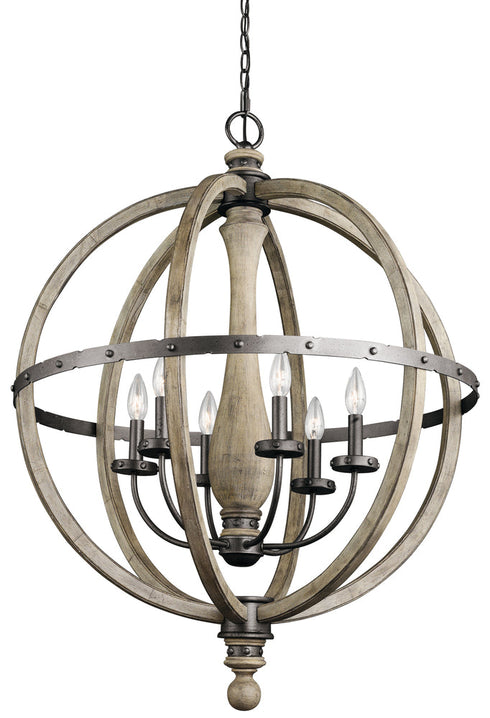 Kichler Evan 6 Light Chandelier Model: 43327DAG