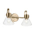 Kichler Farum 19.25 Inch 2 Light Vanity Light with Clear Glass in Black Model: 55154BKCLR