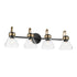 Kichler Farum 34 Inch 4 Light Vanity Light with Clear Glass in Black Model: 55156BKCLR