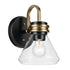 Kichler Farum 9.5 Inch 1 Light Wall Sconce with Clear Glass in Black Model: 55153BKCLR