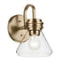 Kichler Farum 9.5 Inch 1 Light Wall Sconce with Clear Glass in Black Model: 55153BKCLR