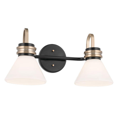 Kichler Farum Bath 2 Light in Black Finish Model: 55154BK