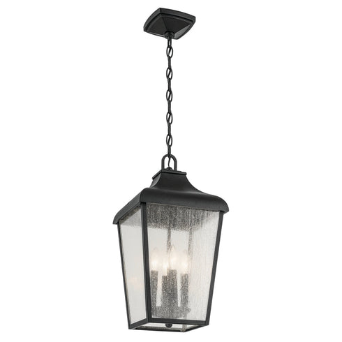 Kichler Forestdale Outdoor Pendant 4 Light in Textured Black Finish Model: 49740BKT
