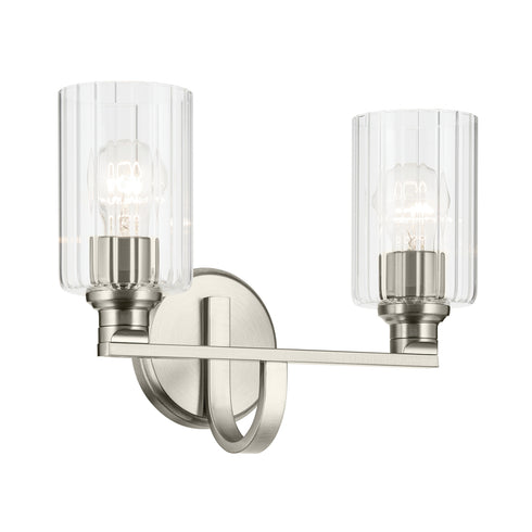 Kichler Gioe 14.25 Inch 2 Light Vanity Light with Opal Glass in Black Model: 55225BK
