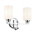 Kichler Gioe 14.25 Inch 2 Light Vanity Light with Opal Glass in Black Model: 55225BK