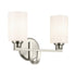 Kichler Gioe 14.25 Inch 2 Light Vanity Light with Opal Glass in Black Model: 55225BK