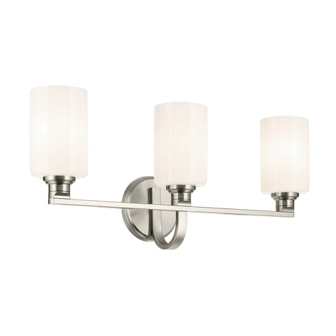 Kichler Gioe 24.25 Inch 3 Light Vanity Light with Opal Glass in Black Model: 55226BK
