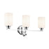 Kichler Gioe 24.25 Inch 3 Light Vanity Light with Opal Glass in Black Model: 55226BK
