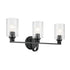 Kichler Gioe 24.25 Inch 3 Light Vanity Light with Opal Glass in Black Model: 55226BK