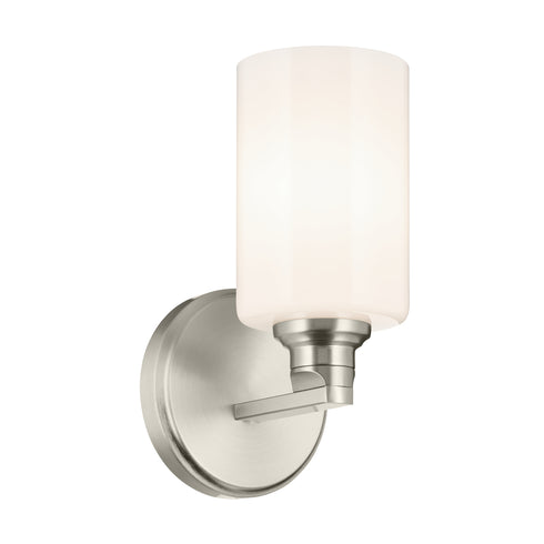 Kichler Gioe 9.5 Inch 1 Light Wall Sconce with Opal Glass in Black Model: 55224BK