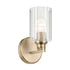 Kichler Gioe 9.5 Inch 1 Light Wall Sconce with Opal Glass in Black Model: 55224BK