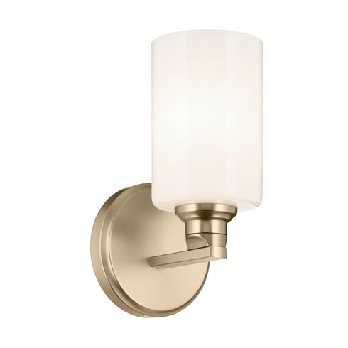Kichler Gioe 9.5 Inch 1 Light Wall Sconce with Opal Glass in Black Model: 55224BK