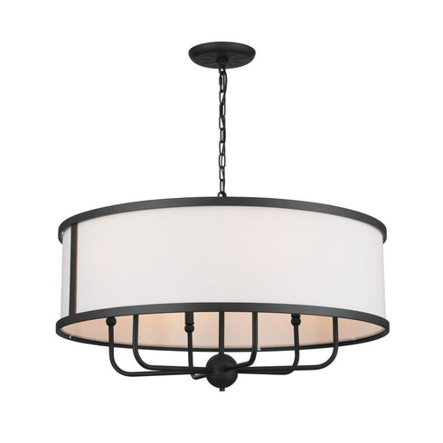 Kichler Heddle 30 Inch 6 Light Chandelier Textured Model: 52466BKT