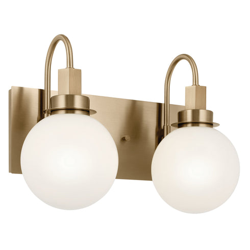 Kichler Hex 14.25 Inch 2 Light Vanity With Opal Glass Model: 55150BK