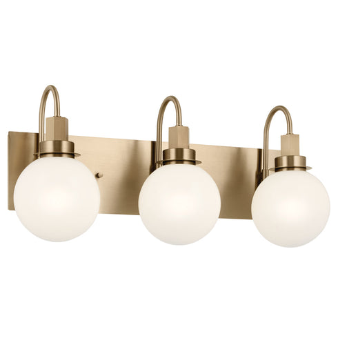 Kichler Hex 22.75 Inch 3 Light Vanity With Opal Glass Model: 55151BK