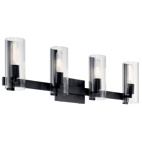 Kichler Jemsa Vanity 4 Light in Black Finish Model: 55169BK