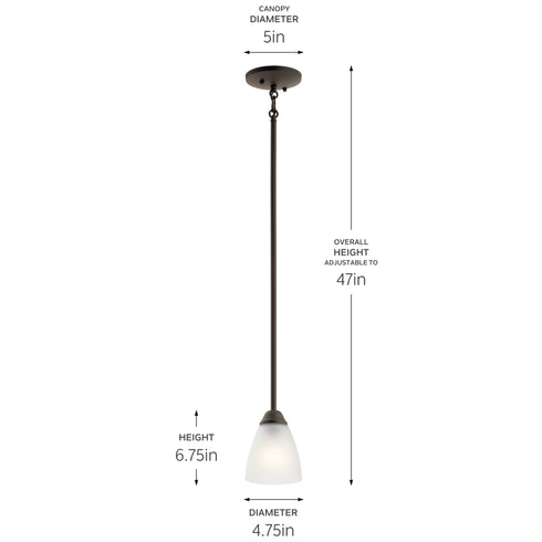 Kichler Jolie 1 Light Mini Pendant Model: 43640OZL18