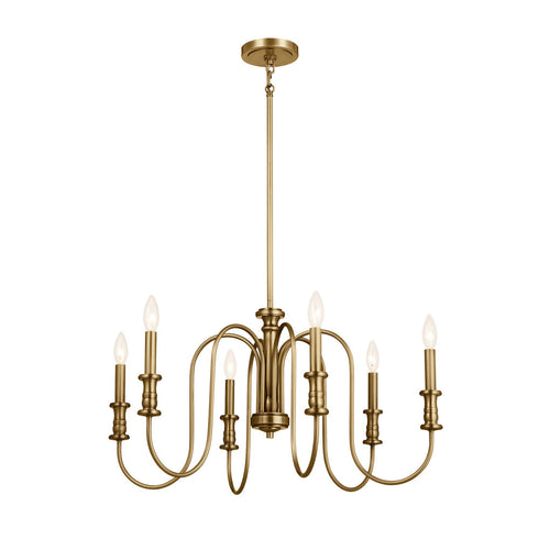 Kichler Karthe 28.5 Inch 6 Light Chandelier Natural Model: 52470NBR