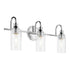Kichler Kavi 23 Inch 3 Light Vanity Light with Clear Glass in Black Model: 55211BK