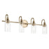 Kichler Kavi 31.5 Inch 4 Light Vanity Light with Clear Glass in Black Model: 55212BK