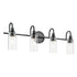 Kichler Kavi 31.5 Inch 4 Light Vanity Light with Clear Glass in Black Model: 55212BK