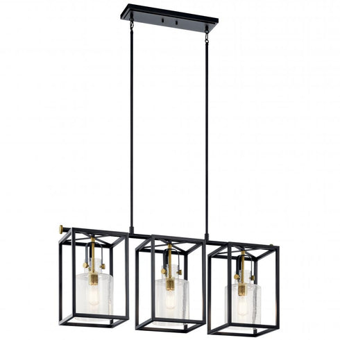 Kichler Kitner™ 3 Light Linear Chandelier Black Model: 52033NBR