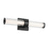 Kichler Laurene 18.5 Inch Linear Bath Bar Small LED with Clear Fluted Glass in Black Model: 55195BKLED
