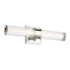 Kichler Laurene 18.5 Inch Linear Bath Bar Small LED with Clear Fluted Glass in Black Model: 55195BKLED