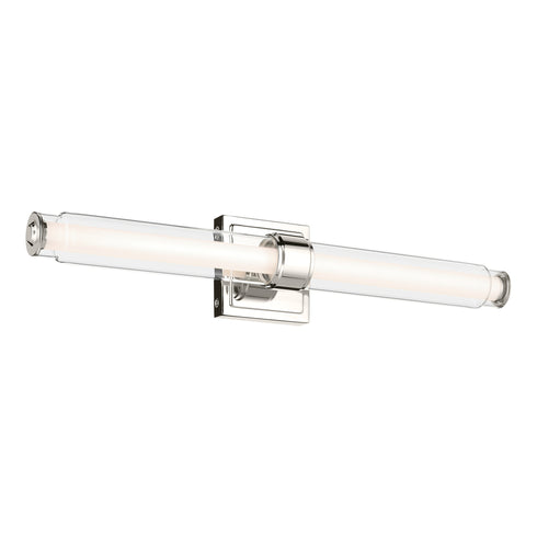 Kichler Laurene 26.5 Inch Linear Bath Bar Medium LED with Clear Glass in Black Model: 55238BKLED
