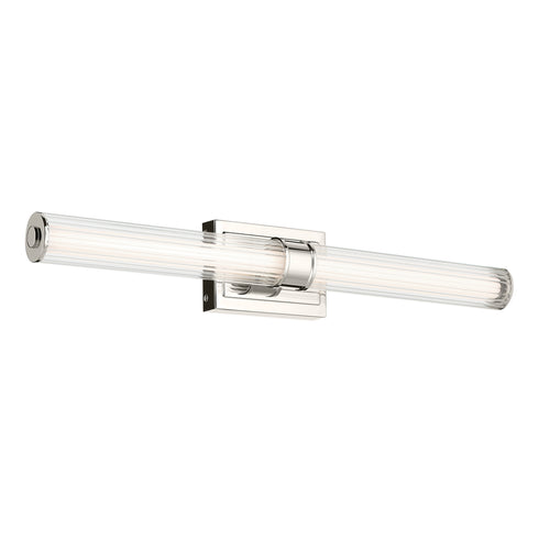 Kichler Laurene 31 Inch Linear Bath Bar Large LED with Clear Fluted Glass in Black Model: 55197BKLED