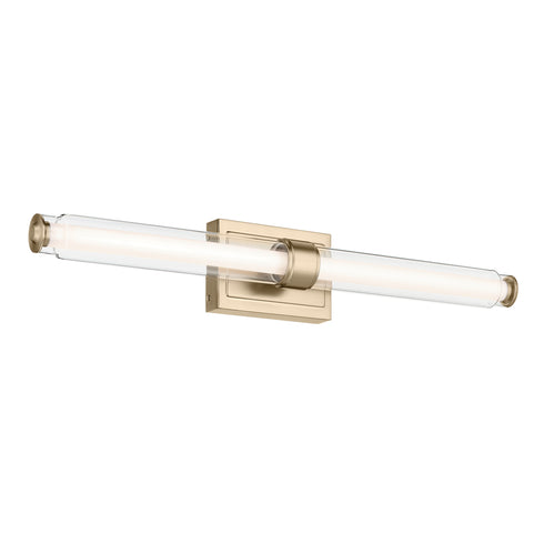 Kichler Laurene 31 Inch Linear Bath Bar Large LED with Clear Glass in Black Model: 55239BKLED