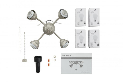 Kichler LED 4 Light Bent Arm Fitter Brushed Nickel Model: 350015NI