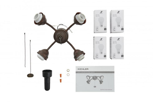 Kichler LED 4 Light Bent Arm Fitter Tannery Bronze Model: 350015TZ
