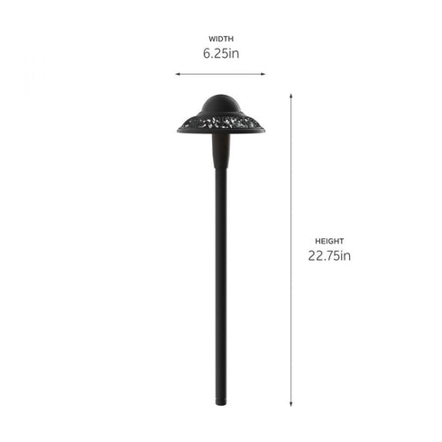 Kichler LED Pierced Dome 2700k Path Light Textured Model: 15857BKT27R