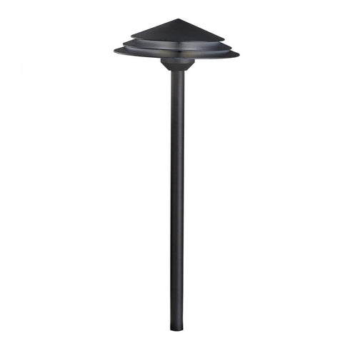Kichler LED Round Tiered 2700k Path Light Textured Model: 16124BKT27