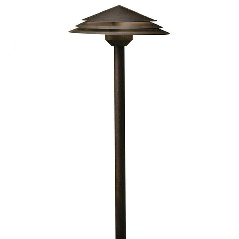 Kichler LED Round Tiered 3000k Path Light Aged Bronze Model: 16124AGZ30