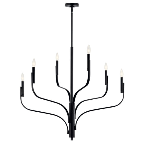 Kichler Livadia Chandelier 6 Light in Black Finish Model: 52673BK