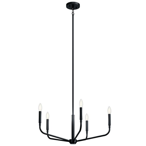 Kichler Madden Chandelier 5 Light in Black Finish Model: 52717BK
