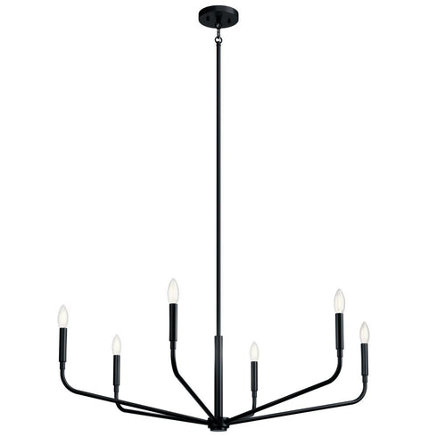 Kichler Madden Chandelier 6 Light in Black Finish Model: 52719BK