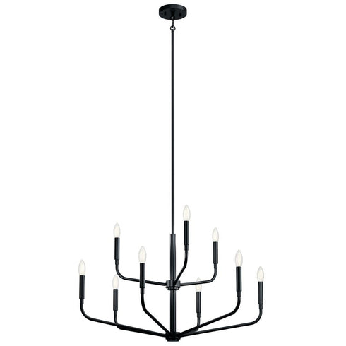 Kichler Madden Chandelier 9 Light in Black Finish Model: 52720BK