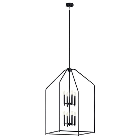 Kichler Madden Large Foyer Pendant 8 Light in Black Finish Model: 52724BK